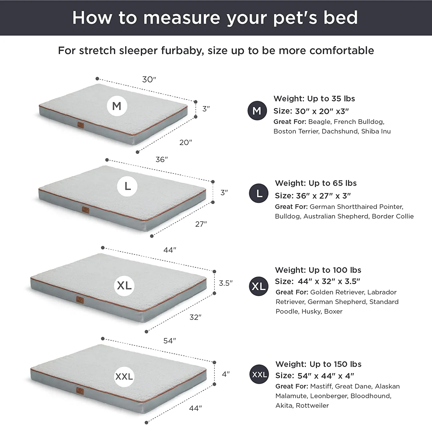Bedsure Medium Dog Beds for Medium Dogs - Orthopedic Dog Beds with Removable Washable Cover, Egg Crate Foam Pet Bed Mat, Suitable for Dogs Up to 35lbs, Light Grey 30.0