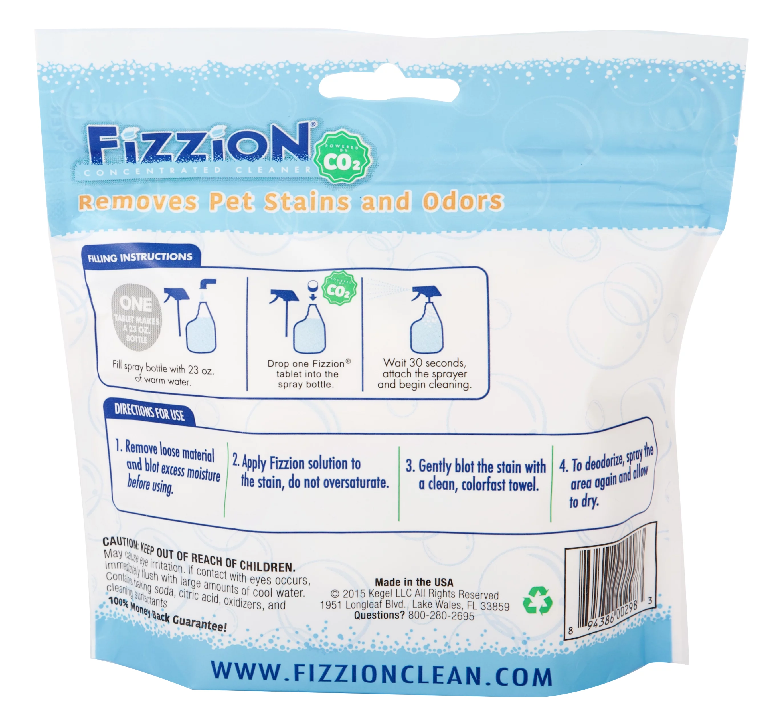 Pet Stain and Odor Eliminator by Fizzion - Removes Pet Urine and Feces Safely With The Professional Cleaning Power of CO2 (6 Tablets, Original)