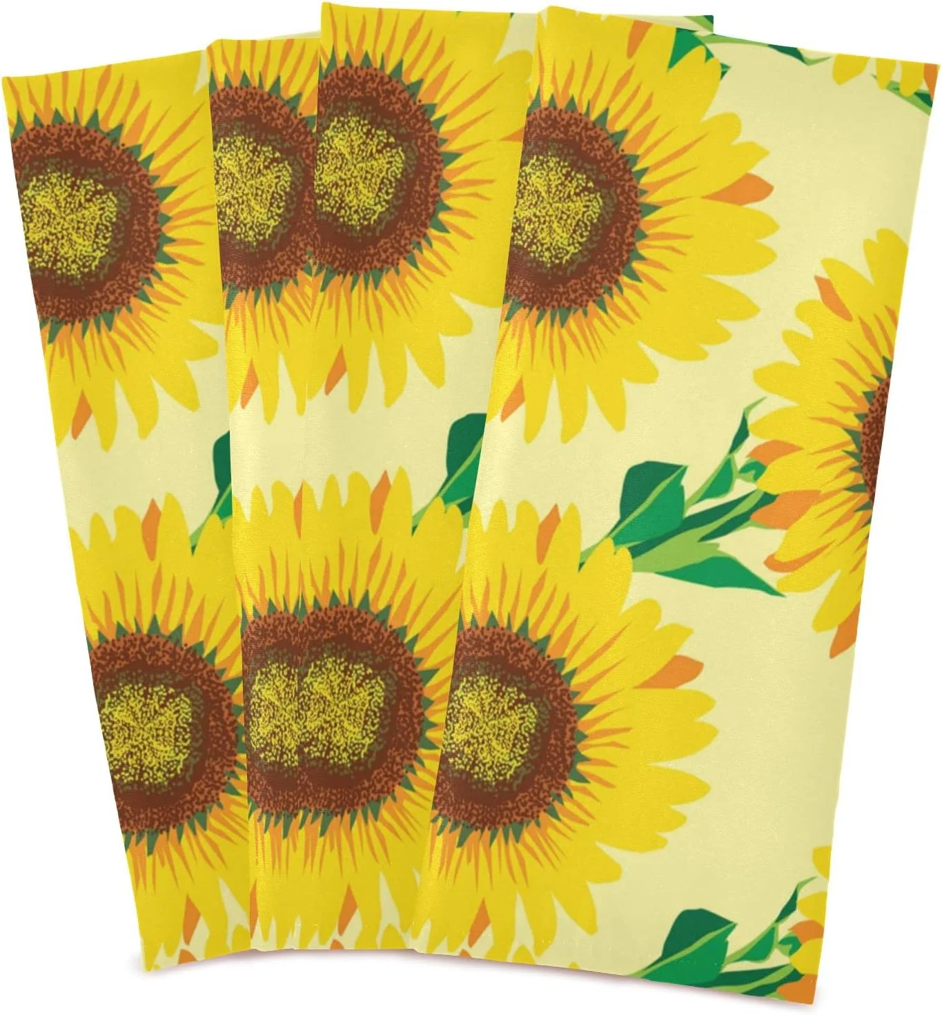 GZHJMY Sunflower Background Kitchen Towels Set of 4 Dishcloths Hand Towels Tea Towels Ultra Absorbent for Cleaning Washing Drying Dishes Tableware 28'' x 18''