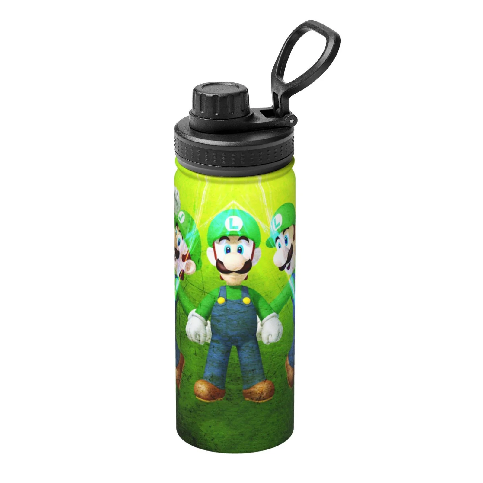 Funny Luigi's Mansion Unisex Sports Insulated Water Bottles Kettle Stainless Steel Portable Cup 18OZ For School Travel Gym Running