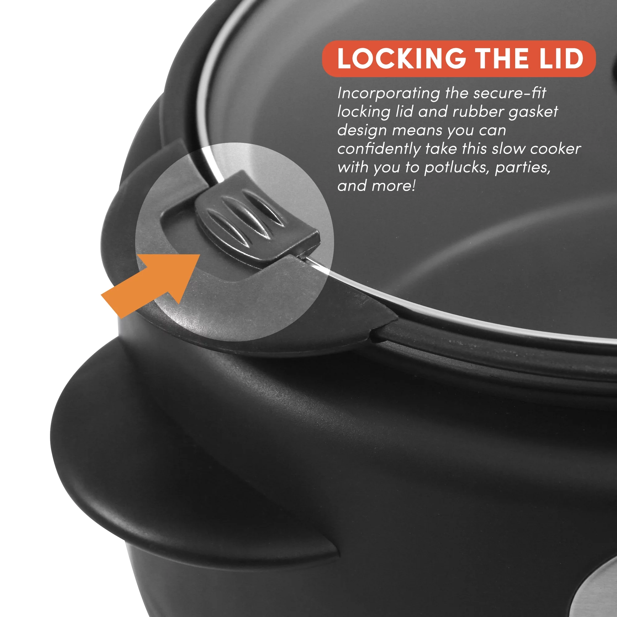 Elite Platinum MST-610DT 6Qt. Programmable Stainless Steel Slow Cooker with Locking Lid