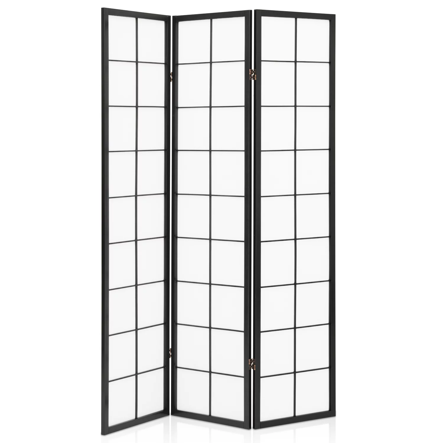 Magshion 5.8 ft Tall Partition Wall Foldable Room Divider, 3 Panel Wood Freestanding Privacy Screen for Bedroom, Black