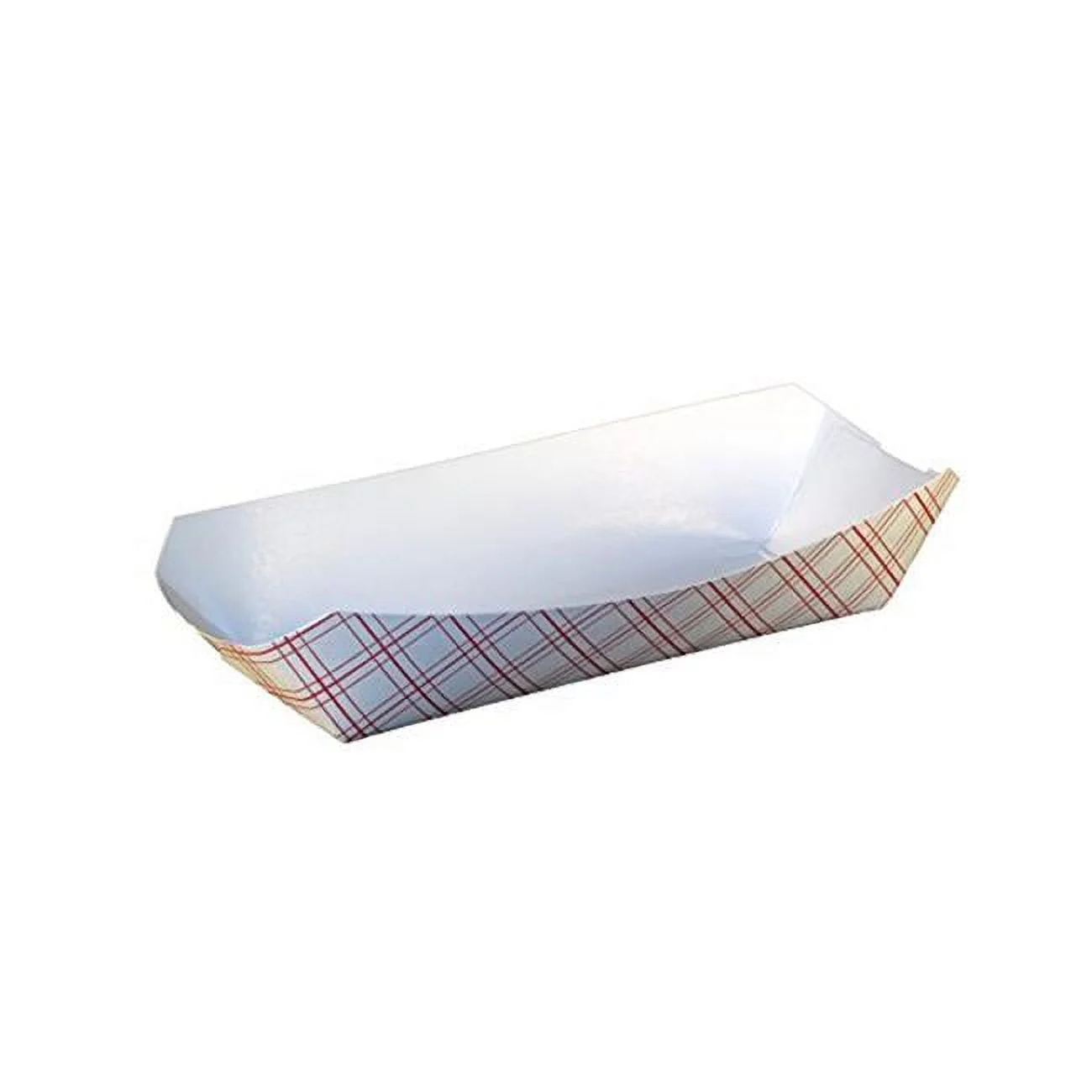 Specialty Quality Packagi 8114 PE 7 in. Plaid Hot Dog Tray, Pack of 1000