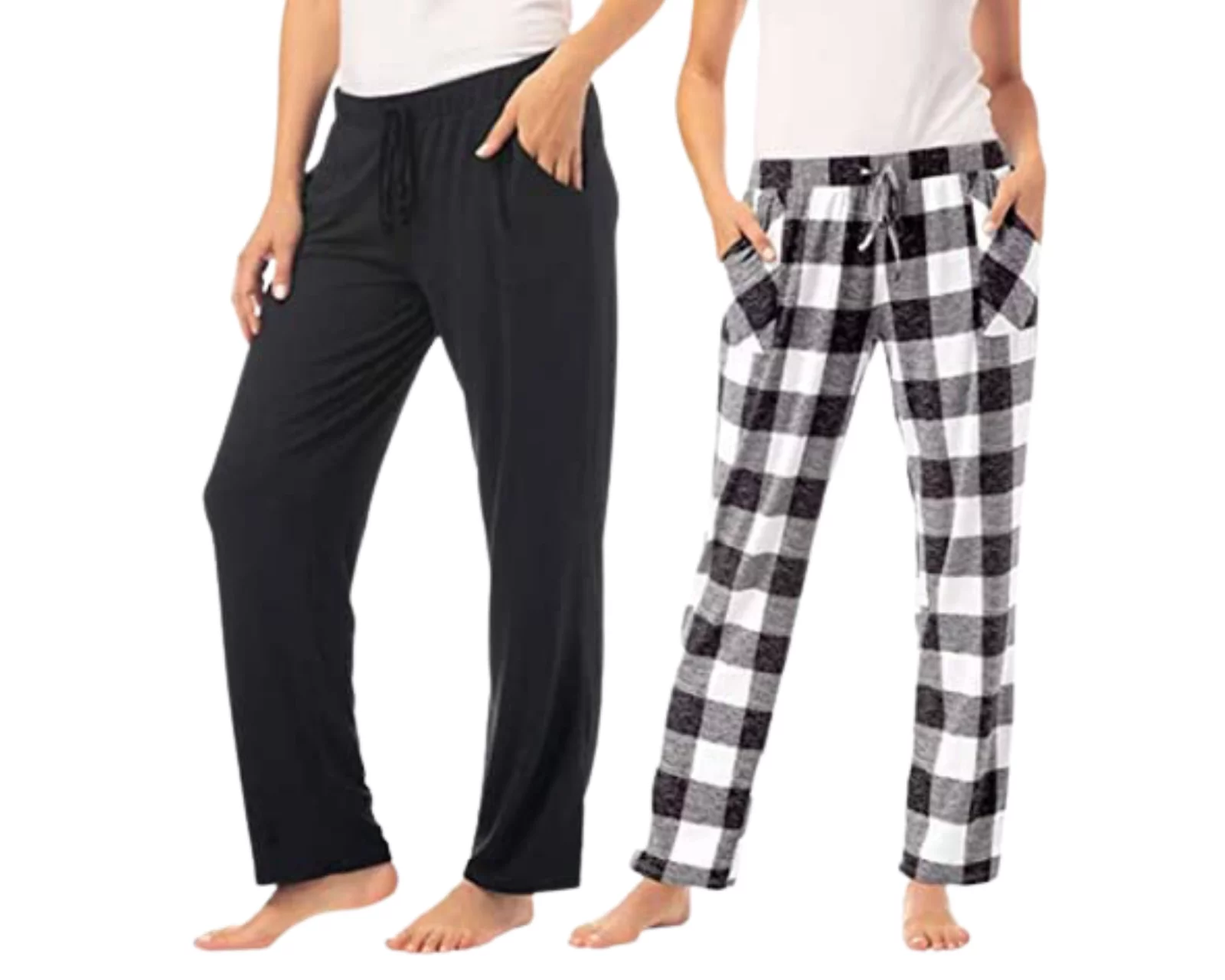 Lucky Brand Women's 2 Pack Straight Leg Lounge Pant with Drawstrings X-Small