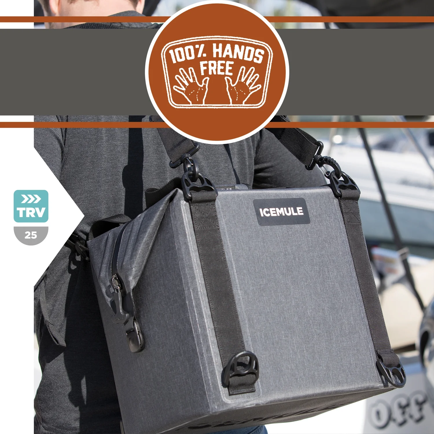 IceMule Traveler 25 Liter 20 Can Soft Insulated Waterproof Backpack Cooler Bag