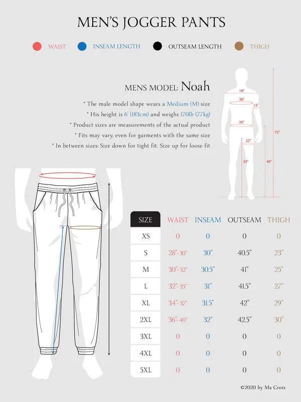 Ma Croix Mens Basic Jogger Fleece Fatigue Athletic Warm Up Sweatpants Ribbed Elastic Solid Waistband