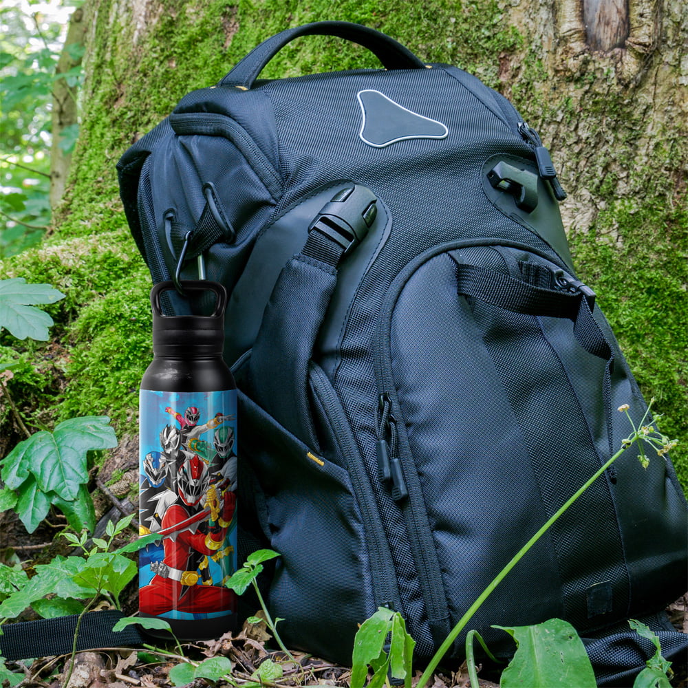 Power Rangers: Dino Fury Official Group Stack 24 oz Insulated Canteen Water Bottle, Leak Resistant, Vacuum Insulated Stainless Steel with Loop Cap