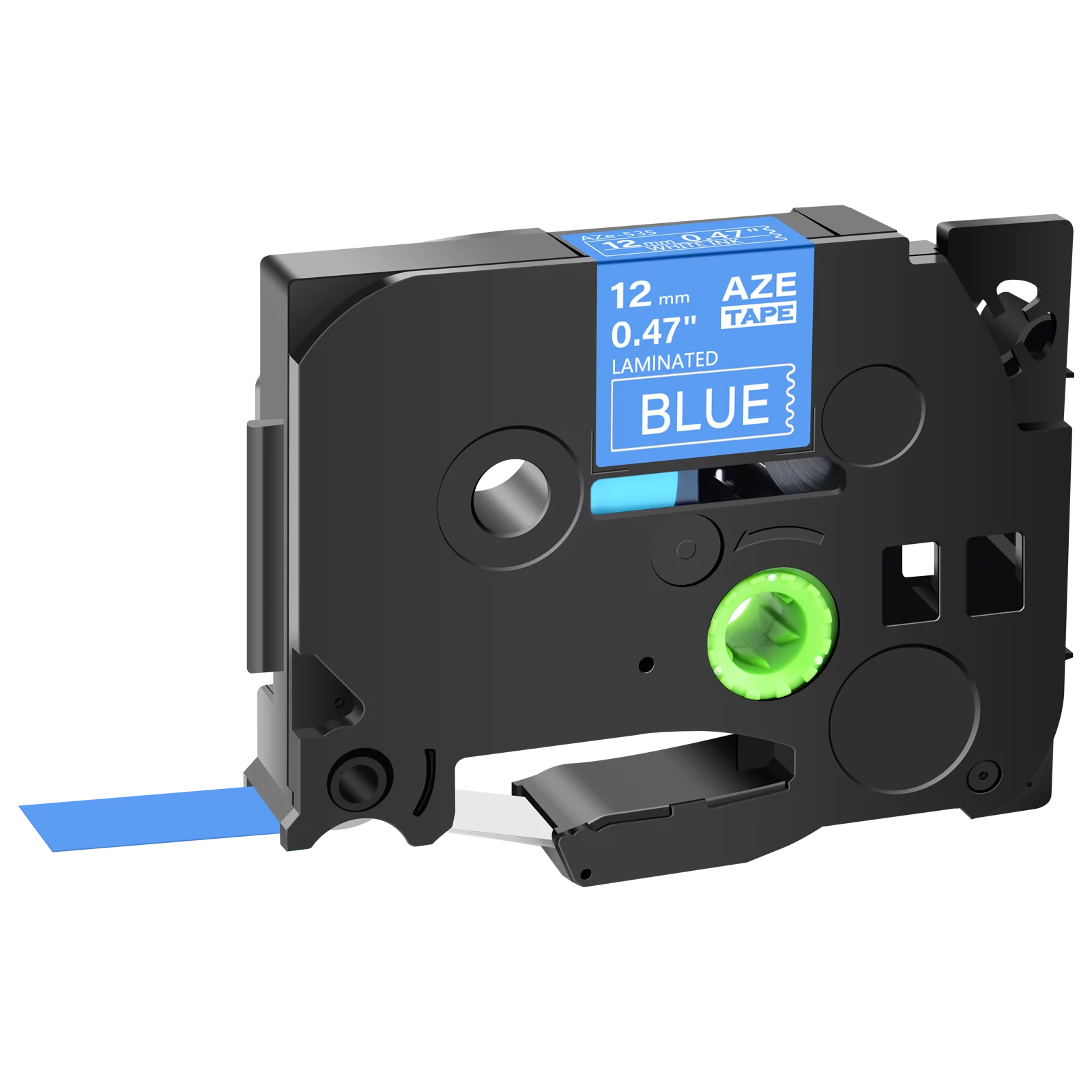 GREENCYCLE 100PK Compatible for Brother P-touch White on Blue 12mm 8m TZ TZE TZe-535 TZ-535 TZe535 TZ535 Laminated Label Tape