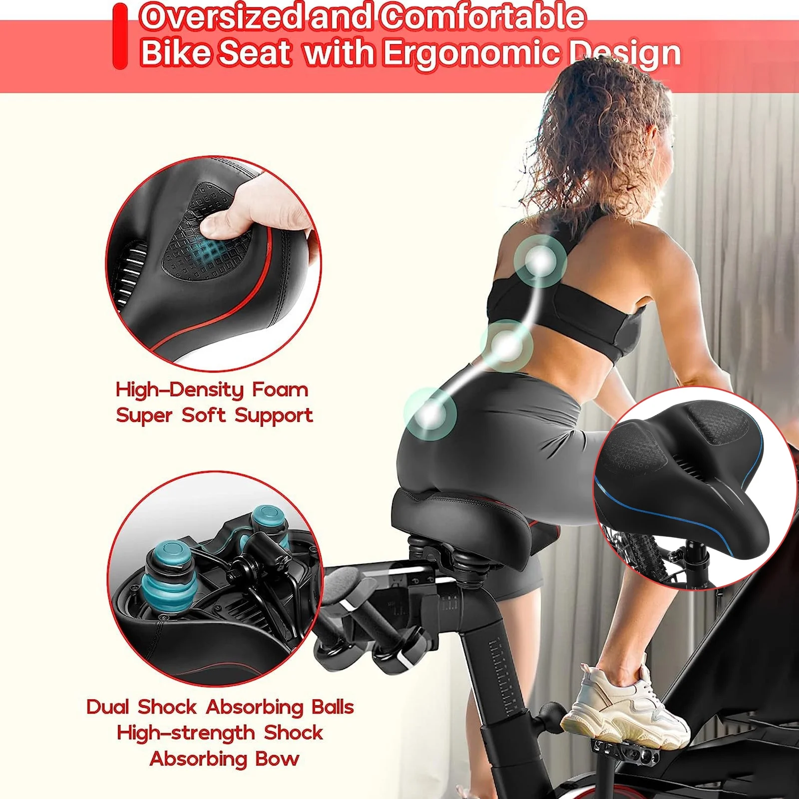 Spirastellsaddles,Widen Saddle With Bike Seat With Dual Ball Saddles Saddle With Dual Breathable Siuke