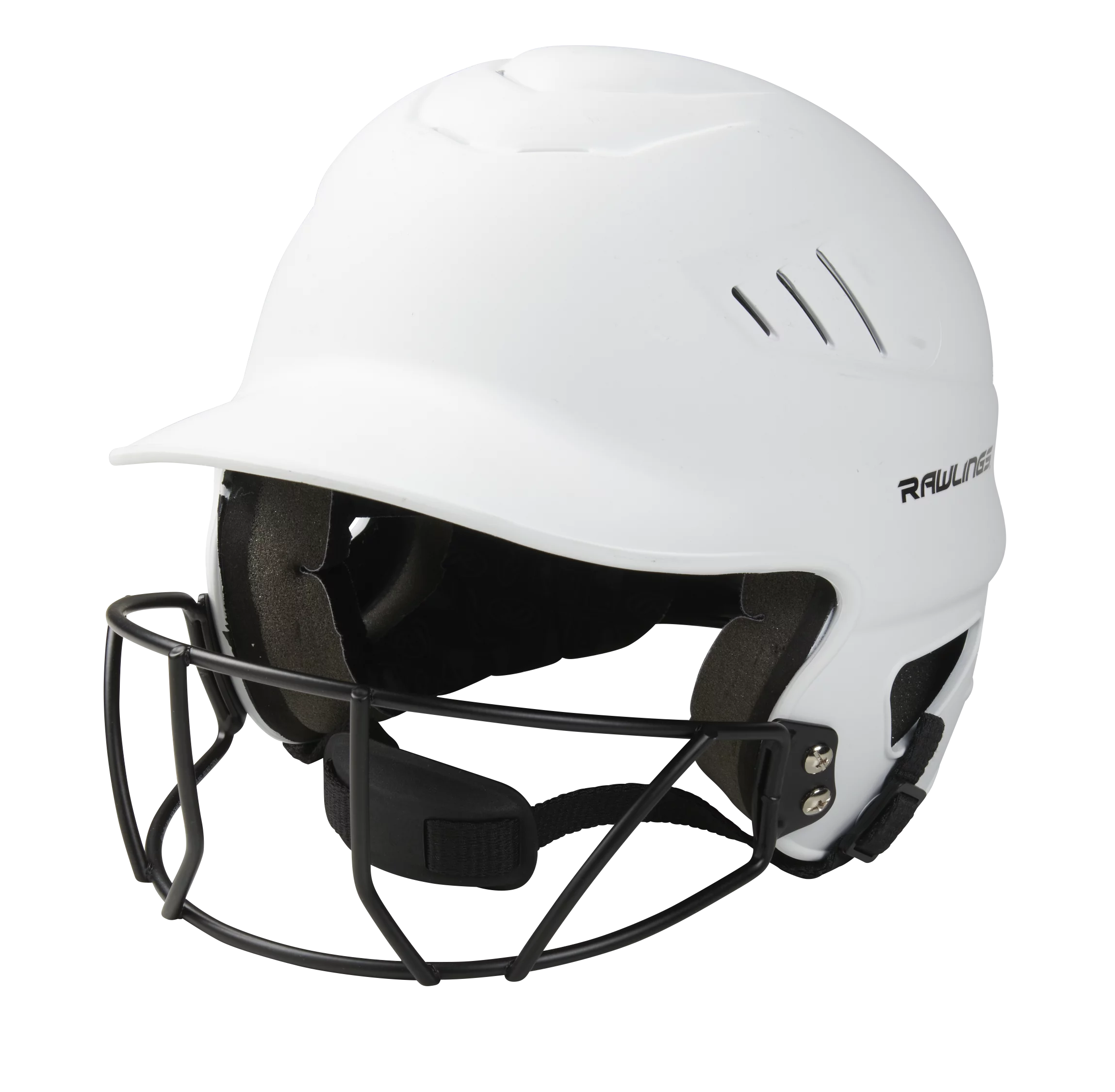 Rawlings Coolflo Fastpitch Softball Helmet with Face Guard, Matte White