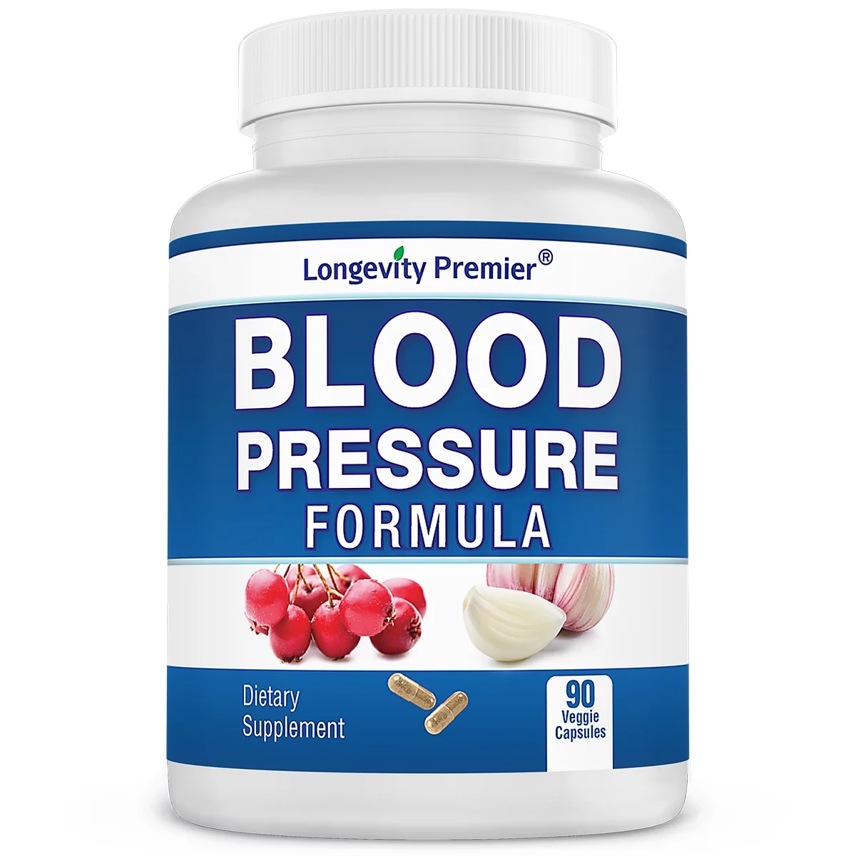 Longevity Blood Pressure Formula - Clinically formulated - With Hawthorn & 15+ all natural ingredients