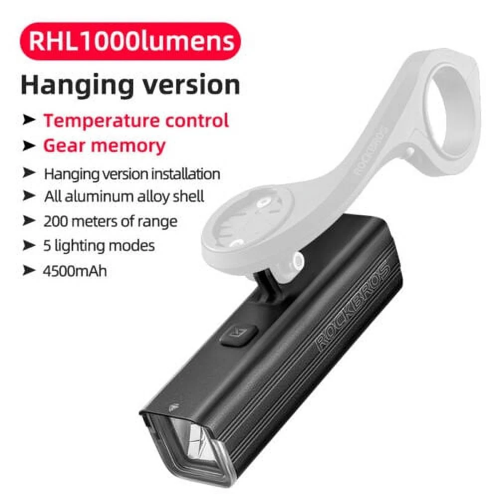 ROCKBROS Bike Headlight & Speedometer Odometer Set Cycling USB Rechargeable LED Front Hoisting Headlight MTB Flashlight Super Brightness Wireless Computer GPS Heart Rate Monitor ANT+ Smart Speedometer