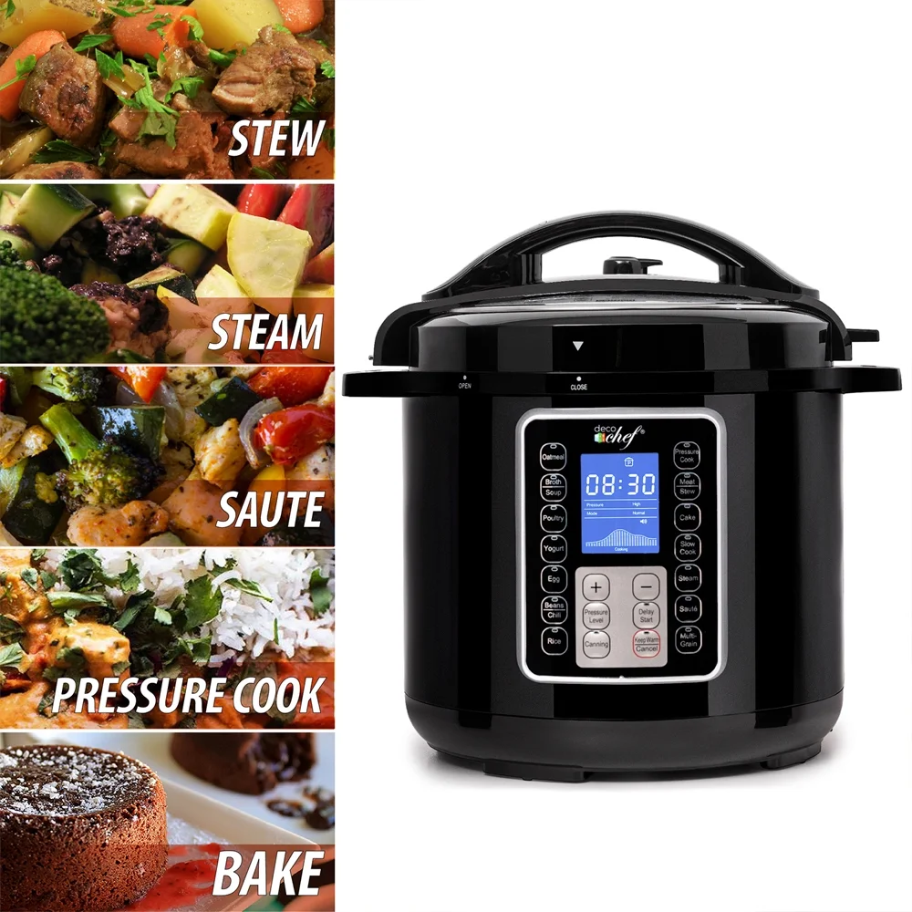 Deco Chef 8 QT 10-in-1 Pressure and Slow Cooker Multi-Mode Cooking with Warranty
