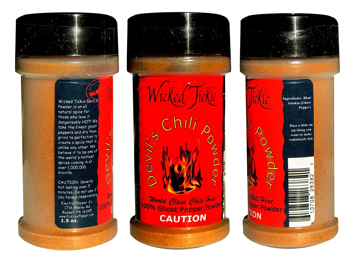 Chili Powder Gift Set Ghost Pepper Scorpion Habanero Hot Chili Spice 4 Pack Wicked Tickle