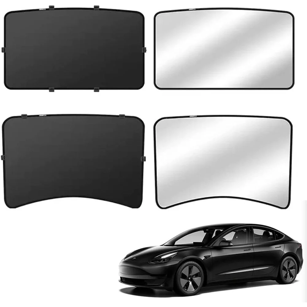 Tesla Model 3 Sunshade Sunroof Sunshade, UV Protected and Insulated Roof Sunshade Cover Tesla Model 3 2021 2022 Black