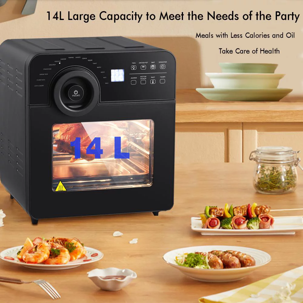 FOOING 16 in 1 Air Fryer Toaster Oven 14L Capacity 15 QT with 8 Accessories & Recipe