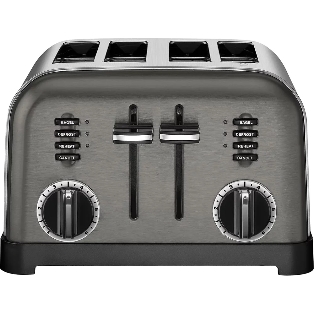 Cuisinart CPT-180BKS 4-Slice Metal Classic Toaster Black/Stainless Bundle with 1 Year Extended Protection Plan