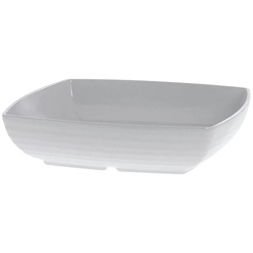 G.E.T. Milano Ribbed Collection 4 qt Square White Melamine Bowl - 11