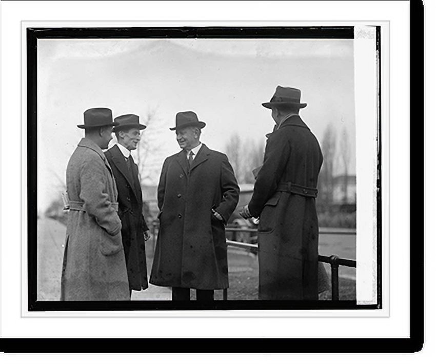 Historic Framed Print, Denby & newspaper men, 2/18/24, 17-7/8