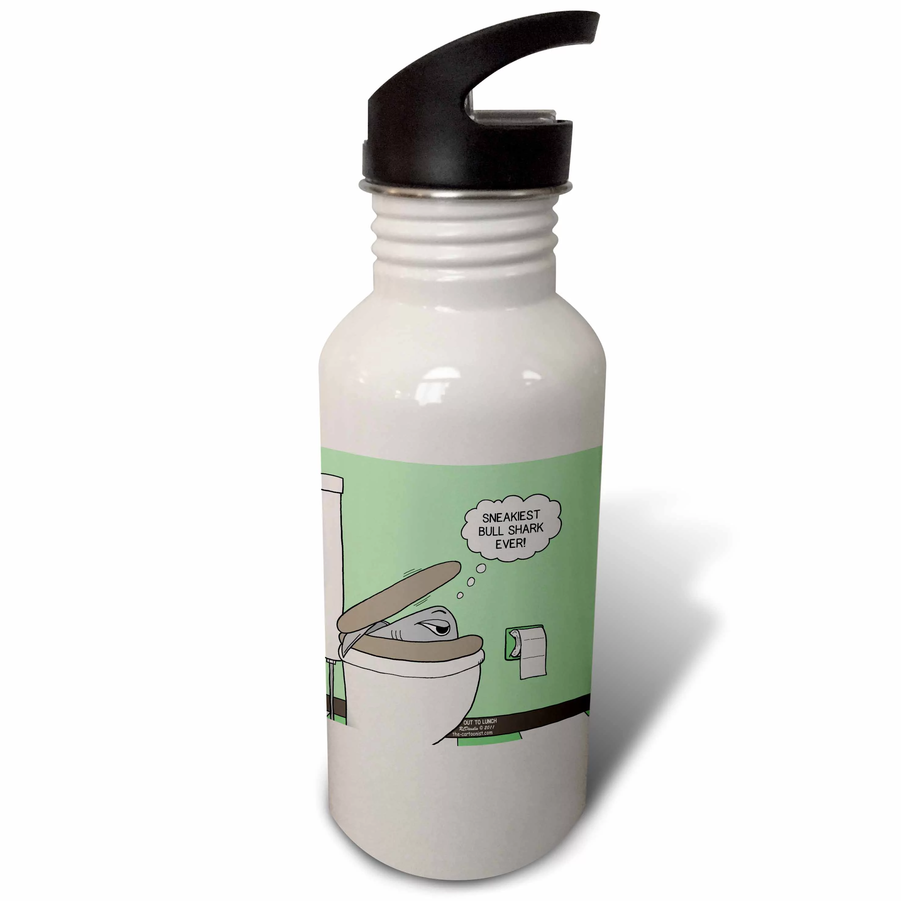Sneakiest Bull Shark Ever - Toilet Attack 21 oz Sports Water Bottle wb-42878-1