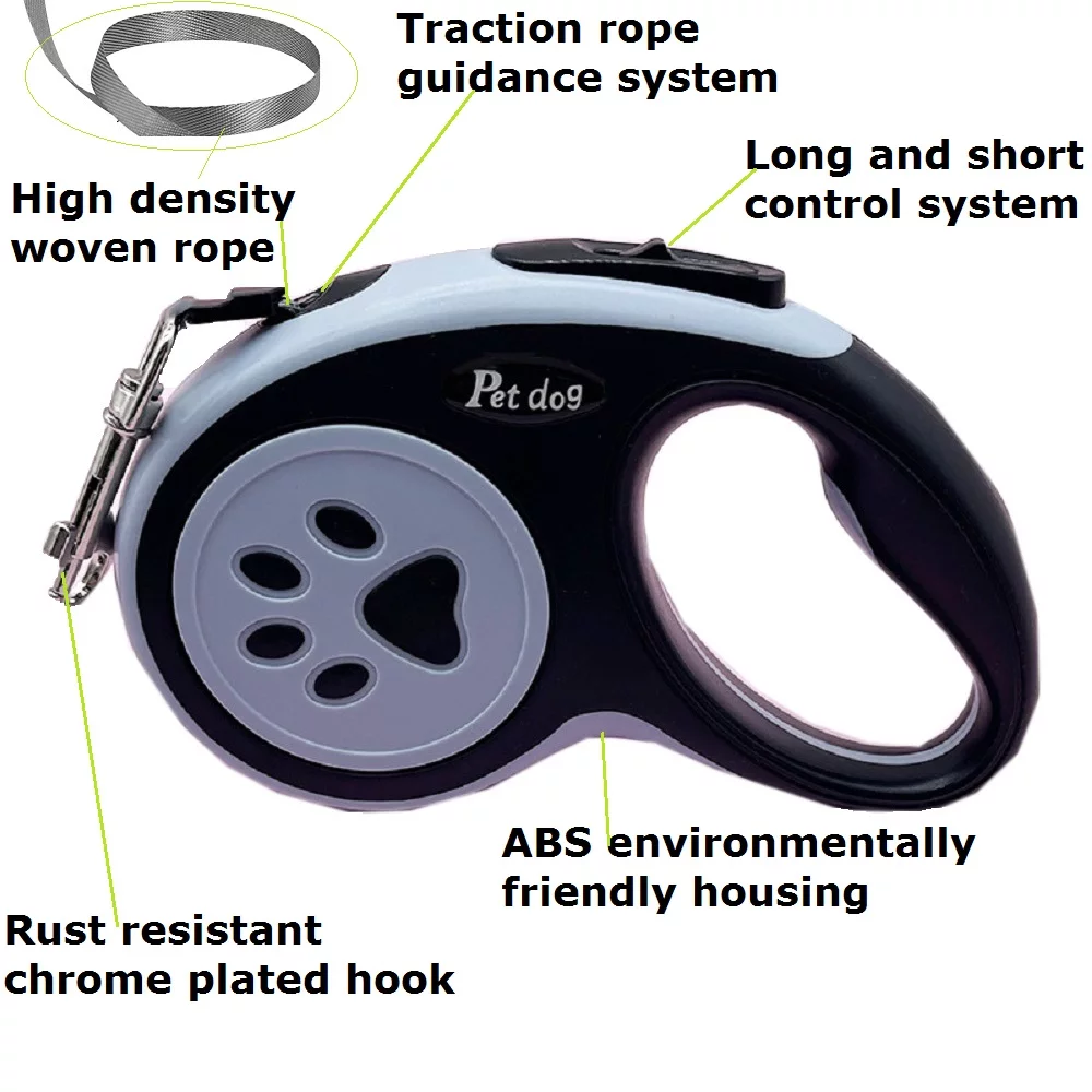 WVacFre 5m Durable Dog Leash for Medium Small Dogs Automatic Flexible Retractable Nylon Leash Traction Puppy Cats Dogs Pet Supplies