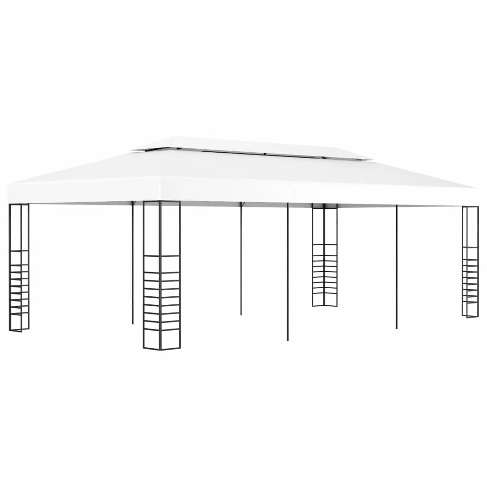 Anself Gazebo with Steel Frame Garden Canopy Tent Sun Shelter White for Patio, Wedding, BBQ, Party, Camping Trip, Festival Cater Events 236.2 x 118.1 x 106.2 Inches (L x W x H)