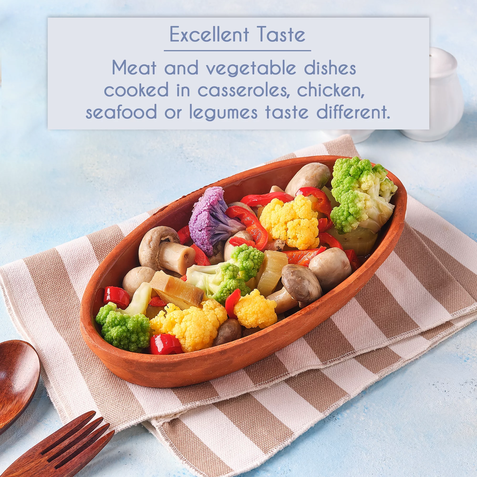 CRYSTALIA Handmade Clay Cooking Pan, Roaster Natural Ceramic Pan for Sausage Fish, Turkish Terracotta Bowl, Glazed Interior Clay Food Serving Dish