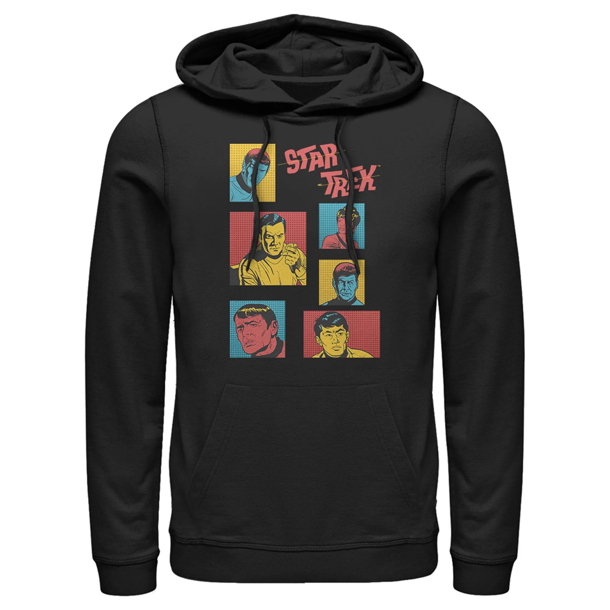 Men's Star Trek: The Original Series Retro Character Squares  Pull Over Hoodie Black Small