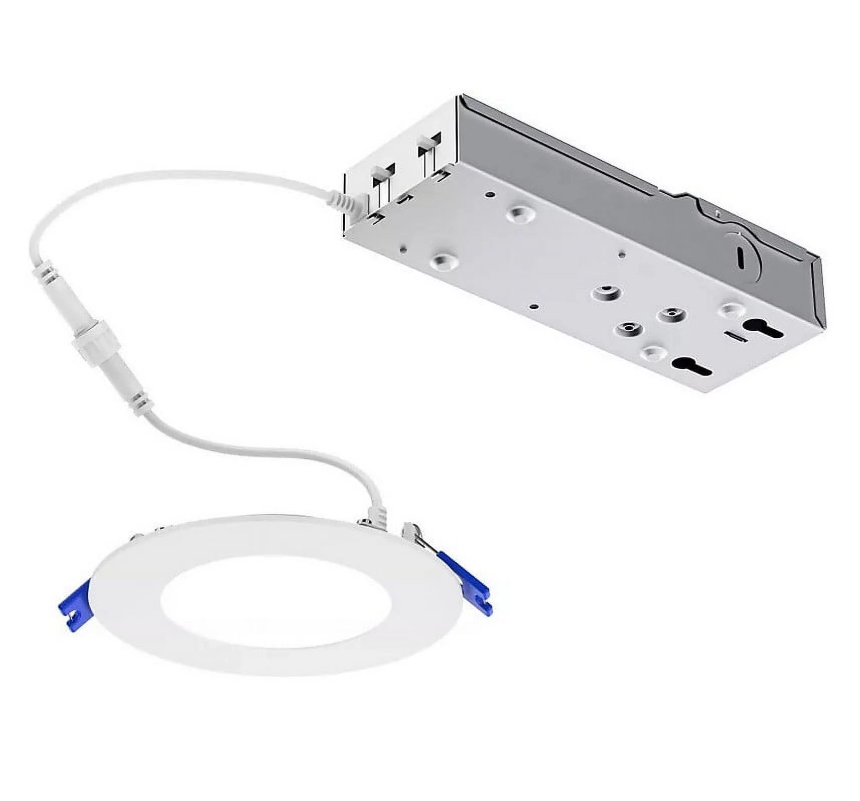 Philips Lightolier FD6R LED Flat Downlight dual select, CCT selector (2700K, 3000K, 3500K, 4000K & 5000K) and Lumen selector, 6 inch round LED downlight, white, 0-10V Dimming