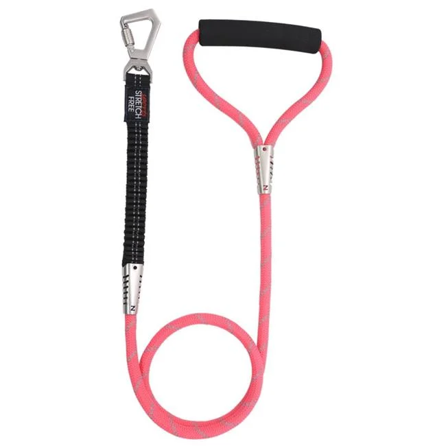 Flexo-Tour Shock Aborbing & 3M Reflective Dog Leash, Pink - One Size
