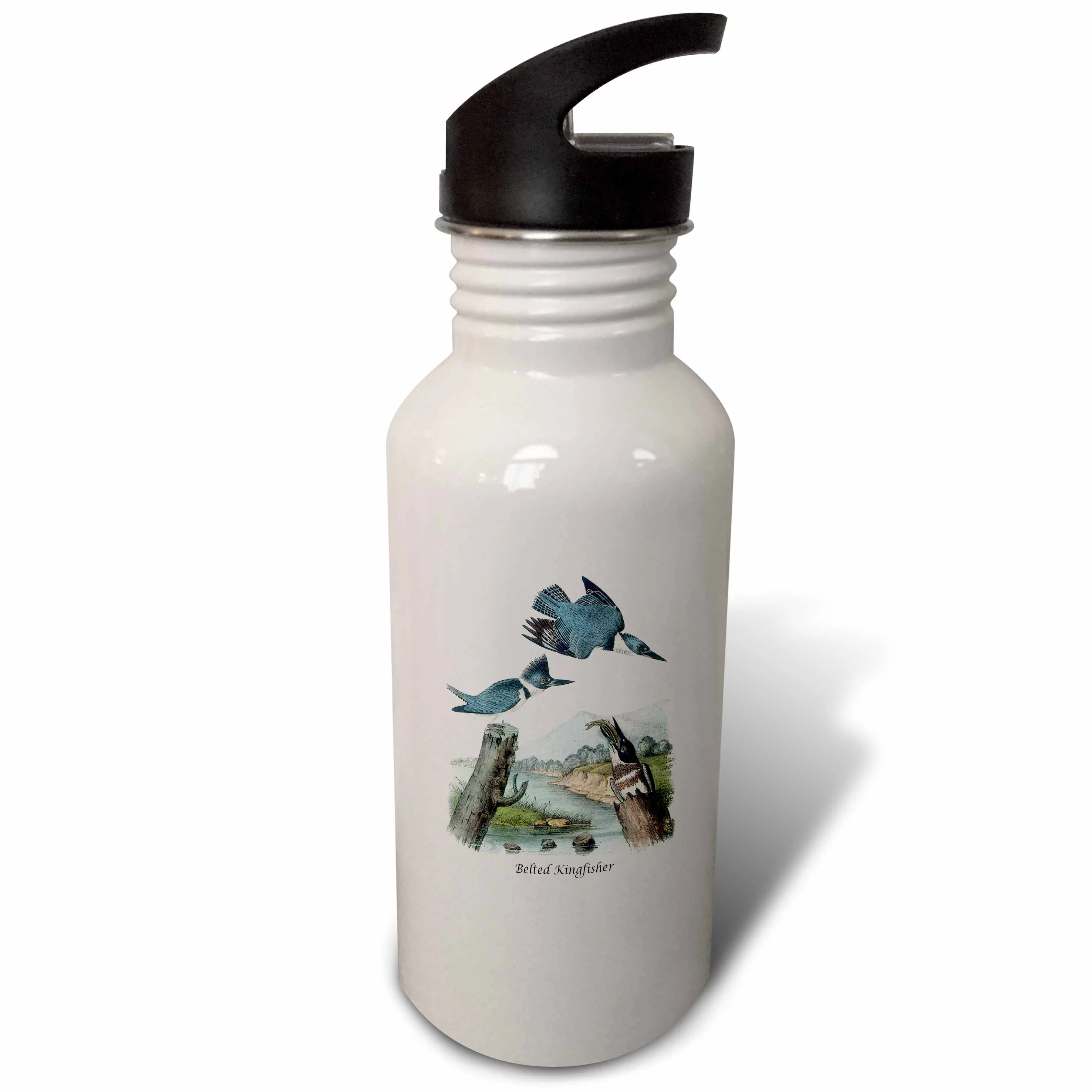 Belted Kingfisher by John James Audubon 21 oz Sports Water Bottle wb-114058-1