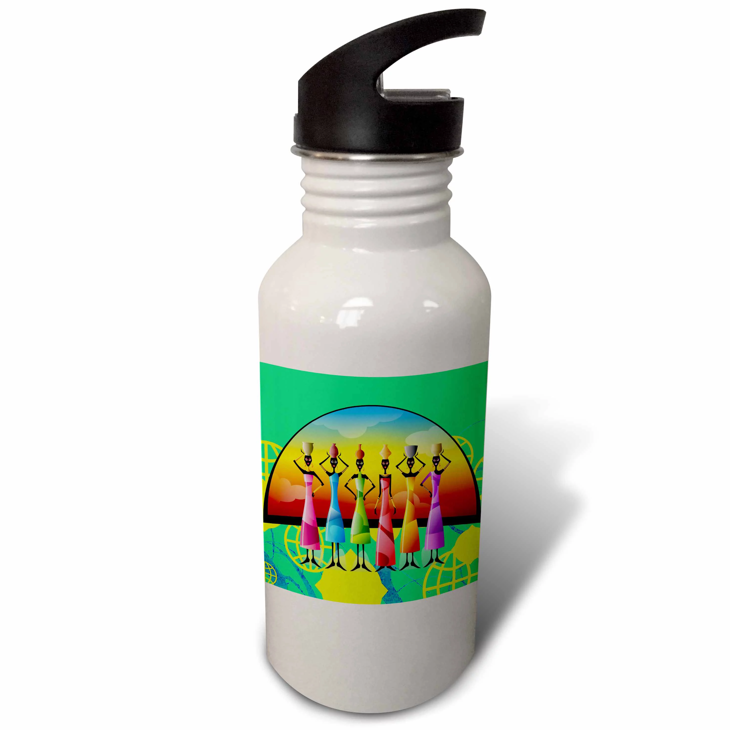 African American Woman Designer Art Original 21 oz Sports Water Bottle wb-205174-1