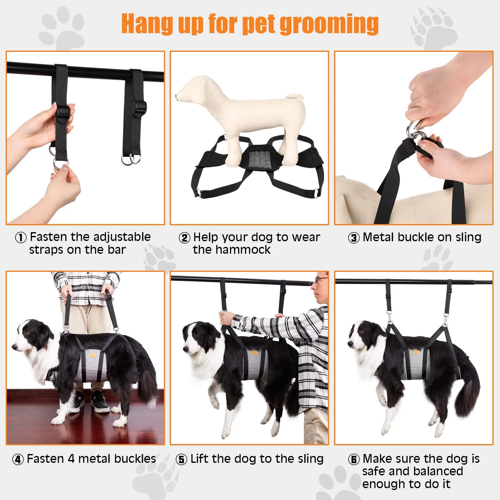 Pet Dog Puppy Hammock Grooming Restraint Harness Sling Bag Hair Nail Trimming SM