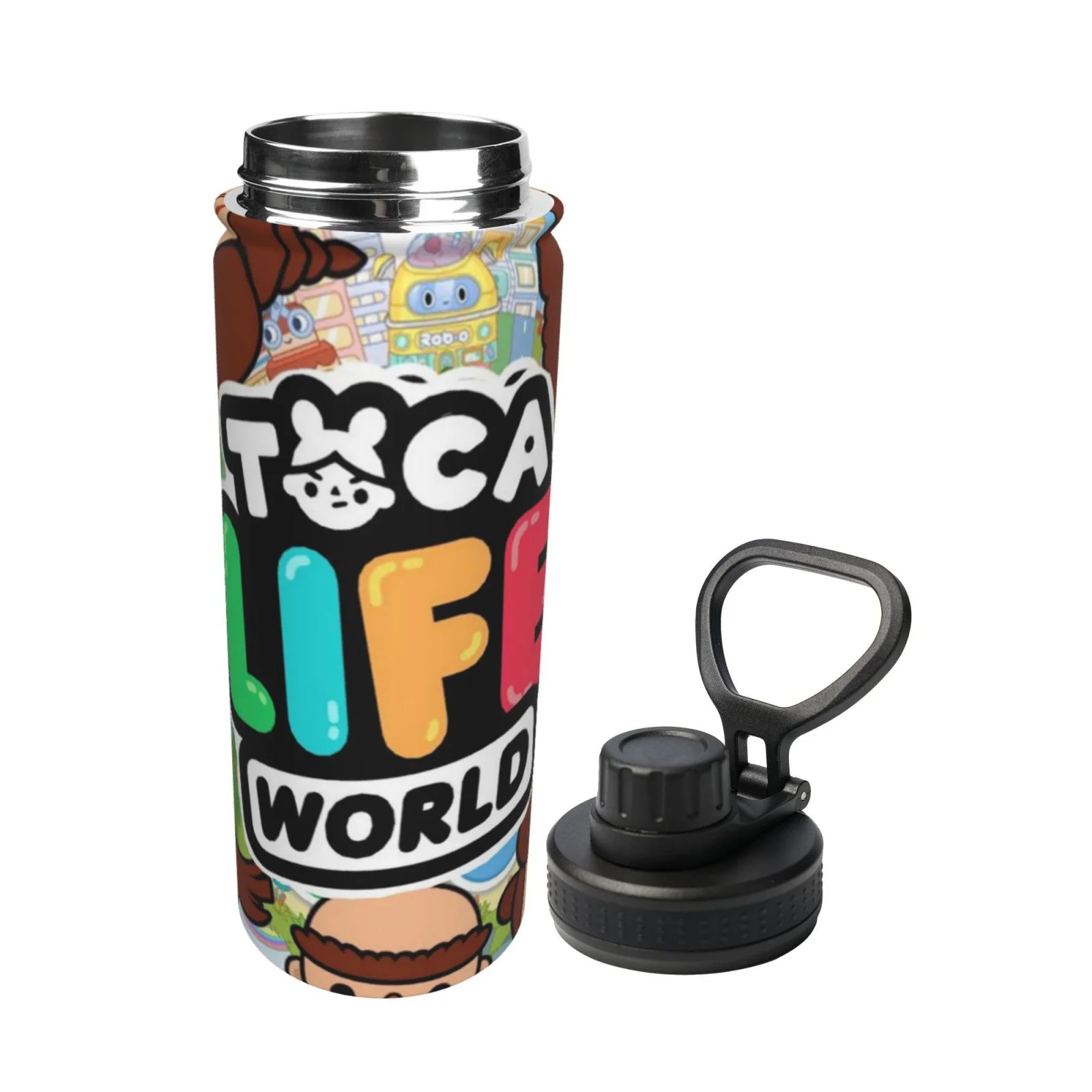 Toca Boca Life World Sports Insulated Water Bottles Kettle Stainless Steel Portable Cup18OZ For Travel Gym School
