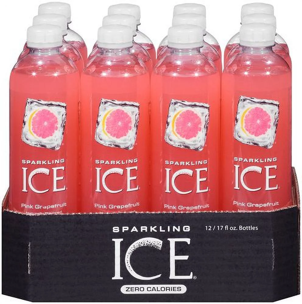 Sparkling Ice Naturally Flavored Sparkling Water, Pink Grapefruit, 17 Fl Oz, 12 Count