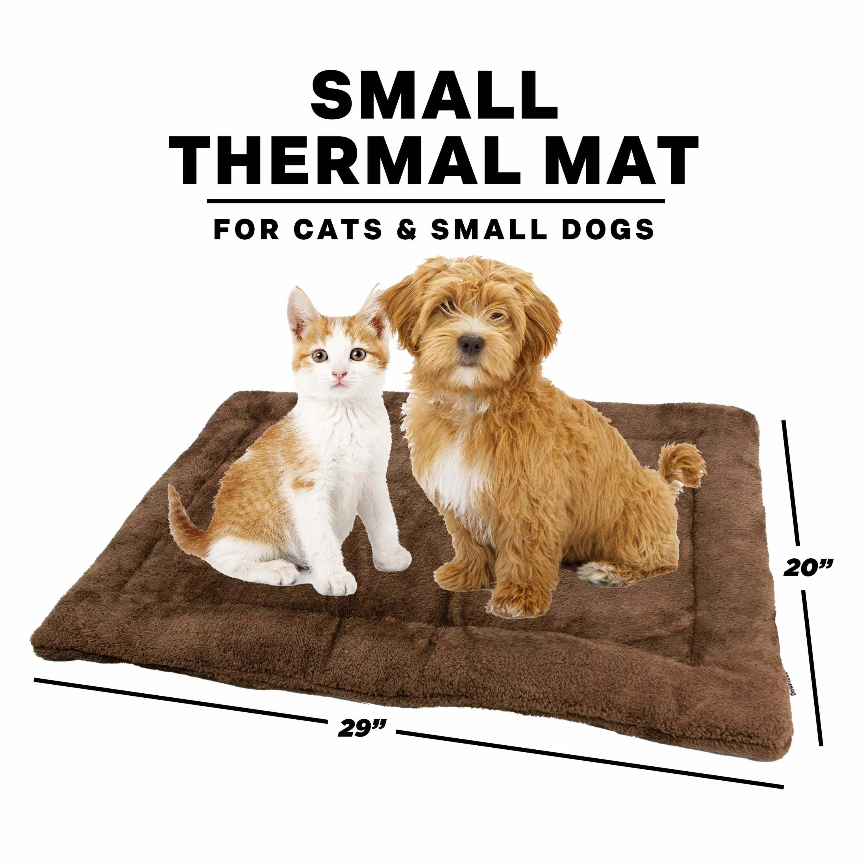 Downtown Pet Supply Self Heated Cat Bed and Dog Crate Mat, Brown, S