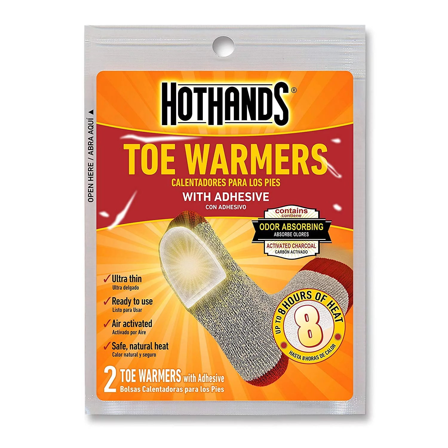 80 Pack HotHands Toasti-Toes Toe Warmer up to 8 Hours Safe Max Heat Warmers