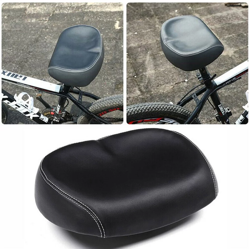 Big Ass Bike Cycling Noseless Saddle Wide Large Soft PU Pad Seat (Black & Blue)