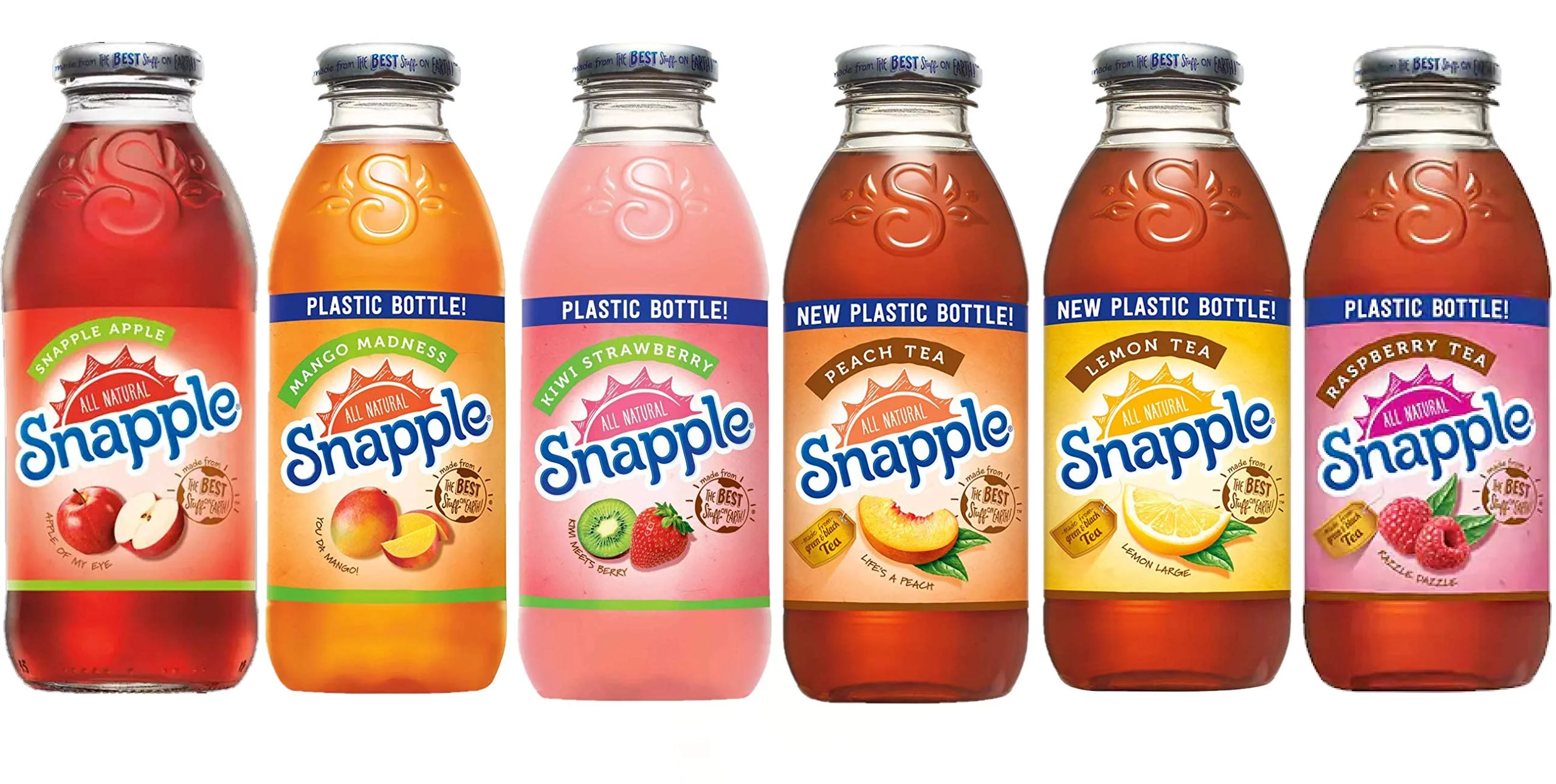 Indulge in Snapple Tasters Edition Variety Pack - 6 Count of All Original Flavors, Encased in Convenient Plastic Bottles