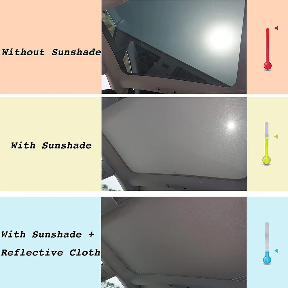 Tesla Model 3 Sunshade Sunroof Sunshade, UV Protected and Insulated Roof Sunshade Cover Tesla Model 3 2021 2022 Black