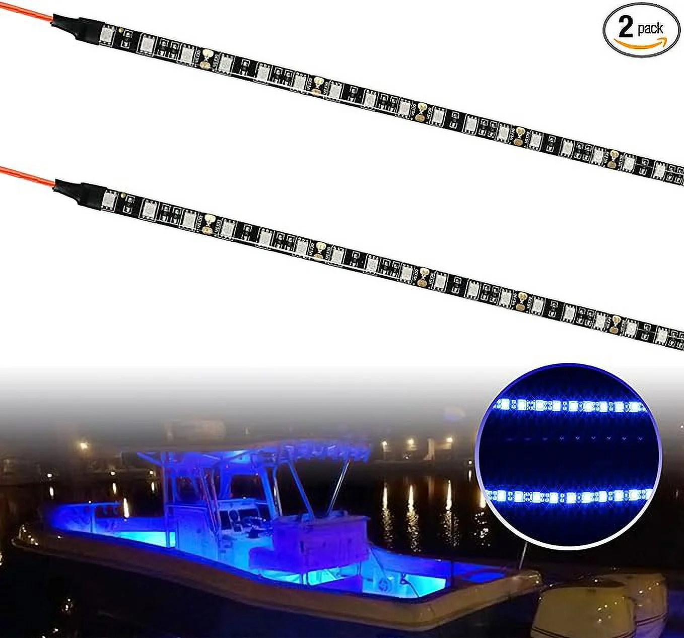 VVFLED Boat Lights, LED Boat Bow navigation Lights, No Drilling Install Bow Lights Deck Lights Courtesy Lights Interior Lights for Marine Pontoon Kayak Yacht (12V, Blue)