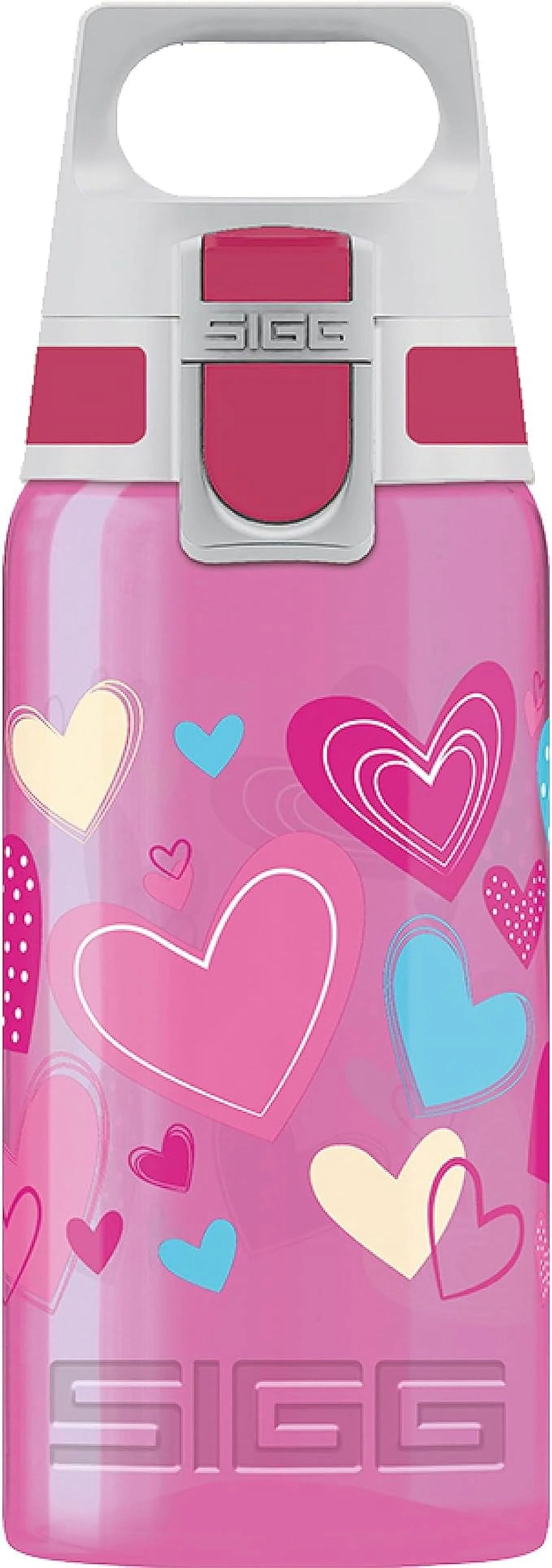 SIGG - Kids Water Bottle - Viva One Hearts - Leakproof - Dishwasher - Bpa Free - Sport and Bike - One Hand Children's Drink Bottle - 17 Oz