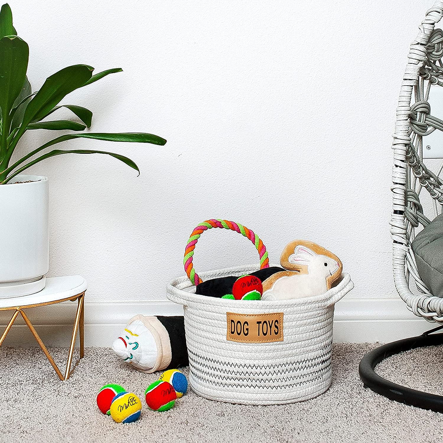 Midlee Dog Toy Rope Cotton Basket (Small)