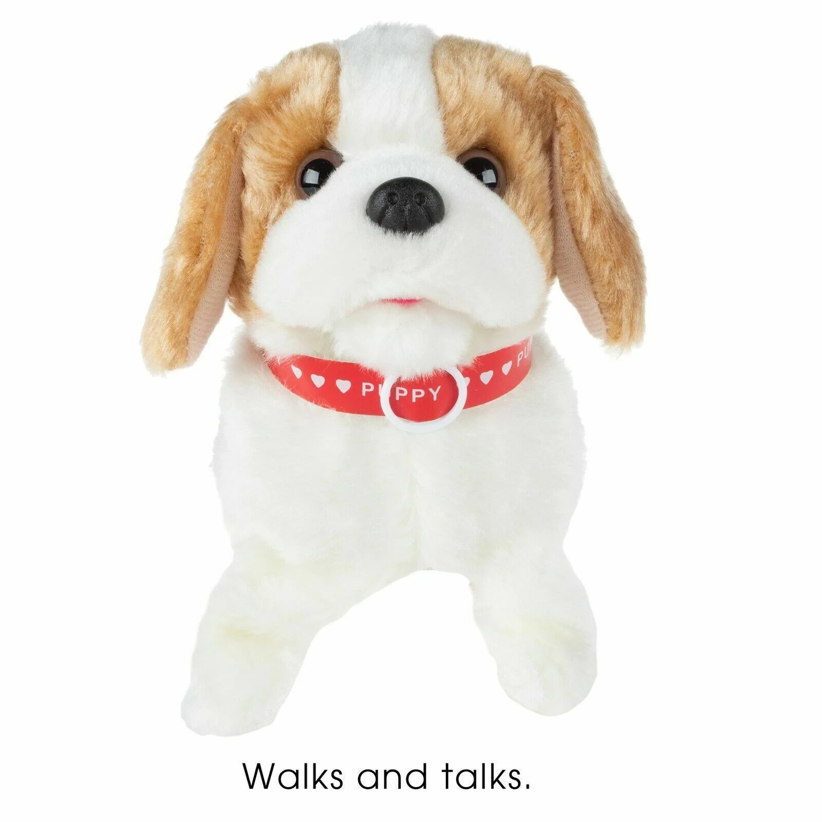 Animated Plush Dog Toy Walks Talks Back Flips Battery Operated 2 AA Pet Puppy