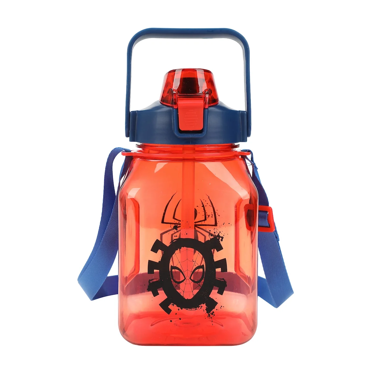 Spider-Man Mask & Logo 50 Oz Red Water Bottle With Carrying Strap