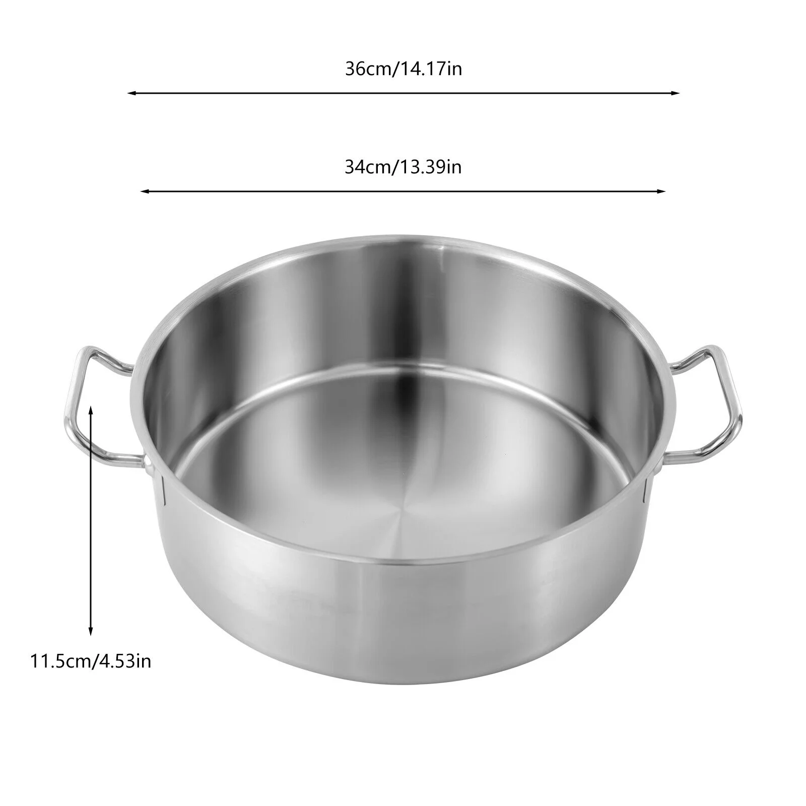 Miumaeov 2.75gal / 11 Quart Kitchen Stainless Steel Stockpot Widened and Deepened Pot Large Soup Cookware with Lid for Home Silver