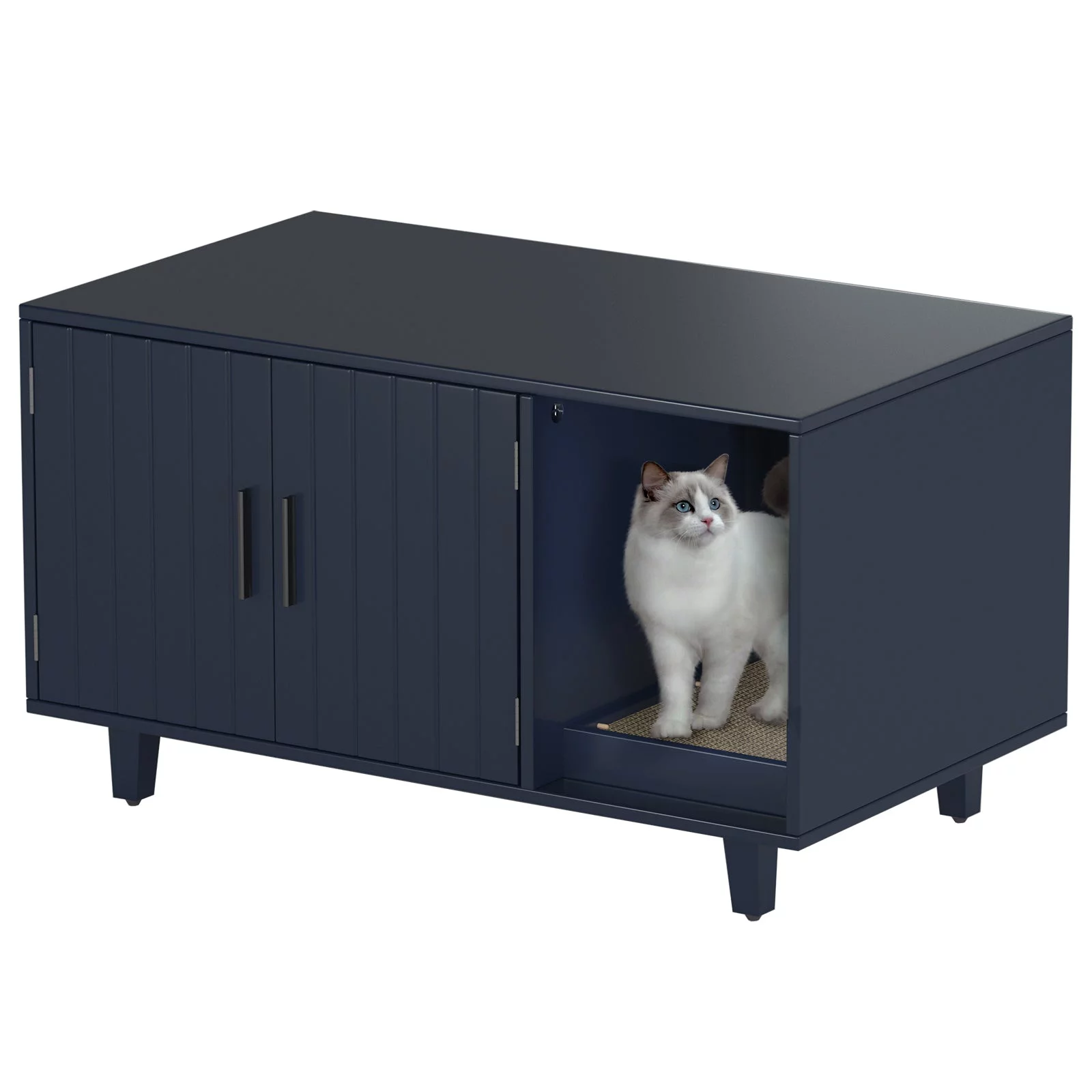 GDLF Modern Pet Crate Cat Washroom Hidden Litter Box Enclosure House Table