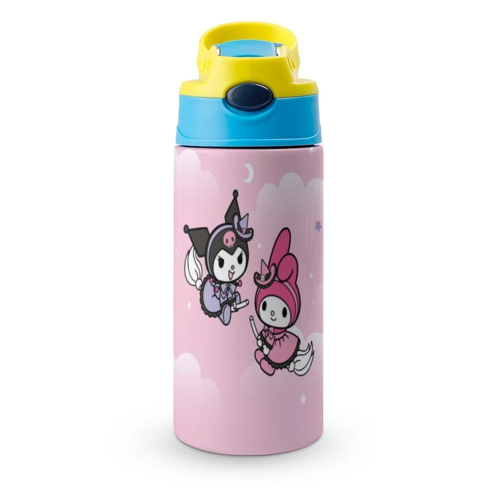 Playing My Melody Children's Water Bottle Vacuum Insulated Stainless Steel Cup With Straw Toddler Thermoses