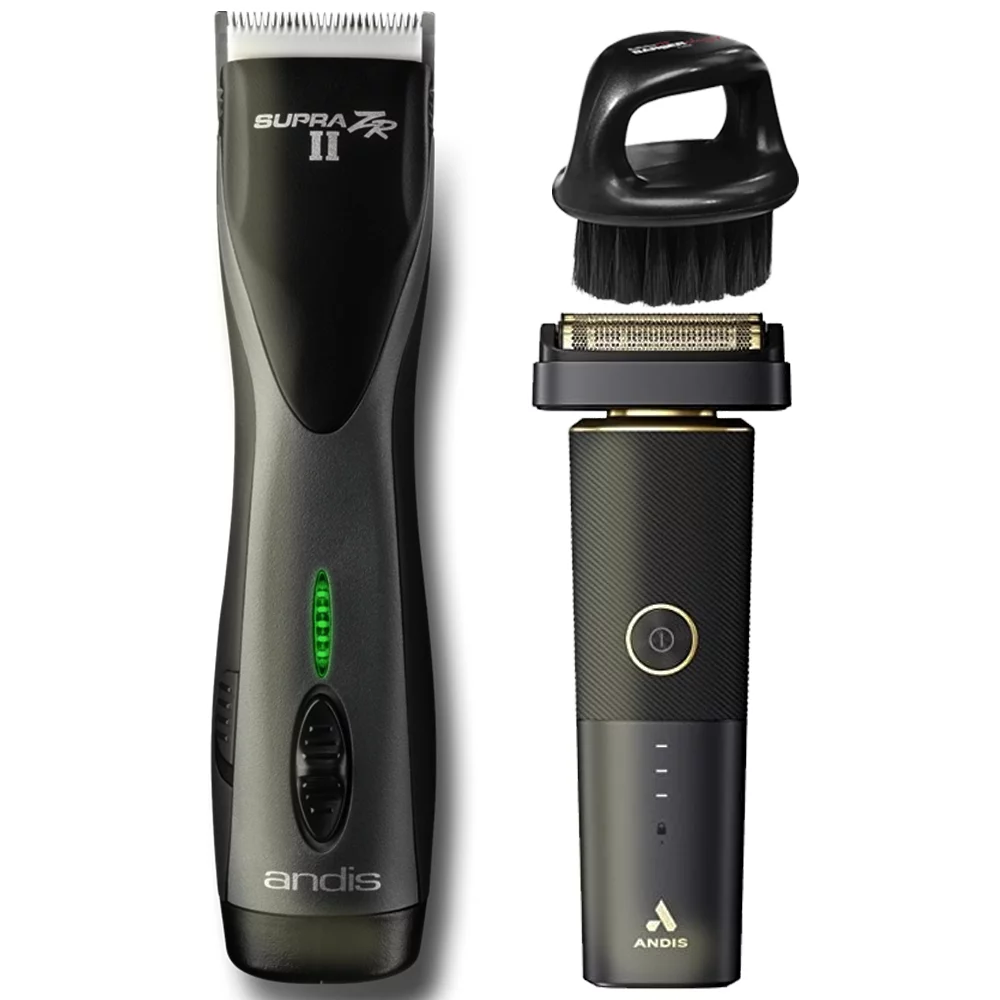Andis Supra ZR II CeramicEdge Blade Clipper + reSURGE Wet / Dry Titanium Foil Shaver Kit
