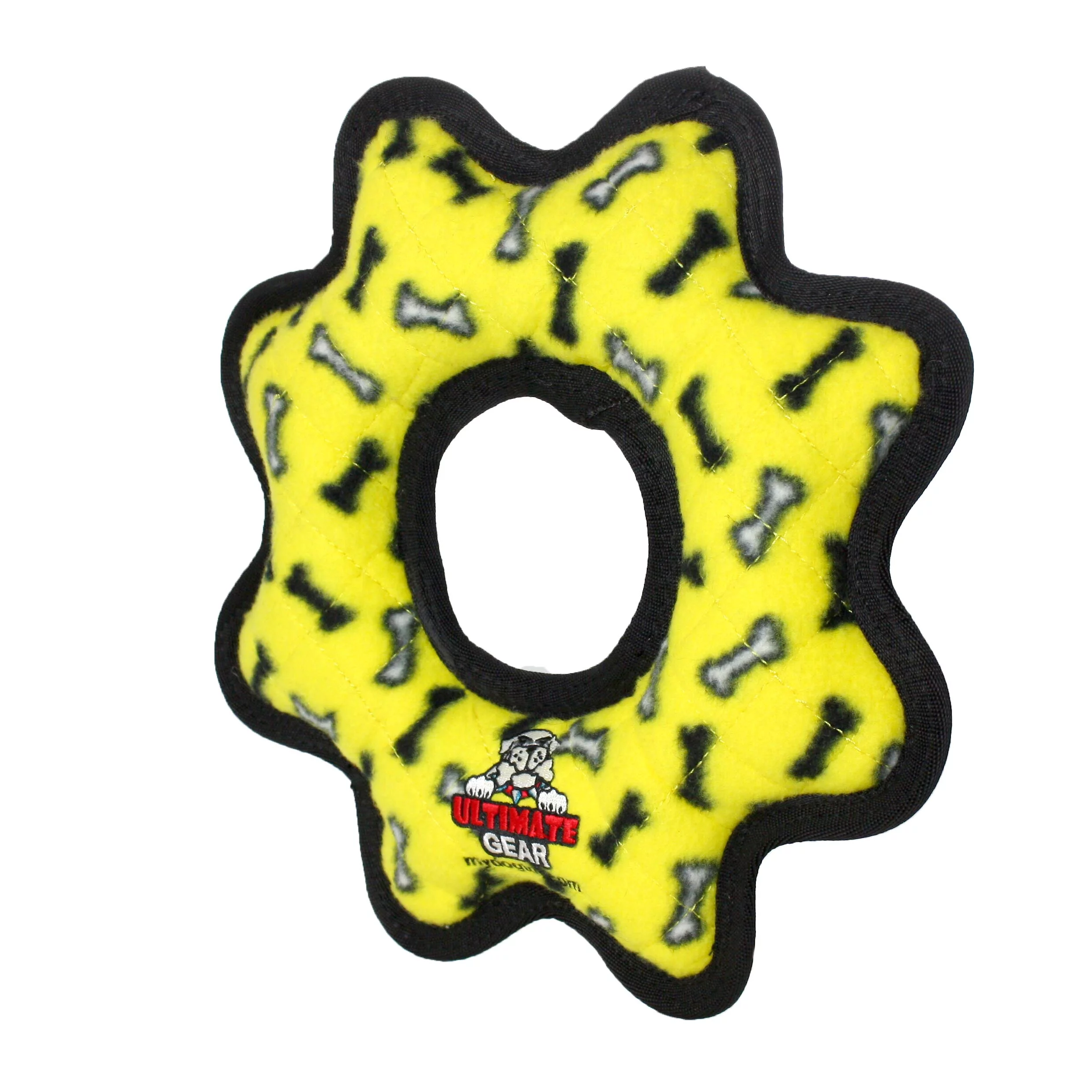 Tuffy Ultimate Gear Ring Yellow, Squeaky Durable Dog Toy